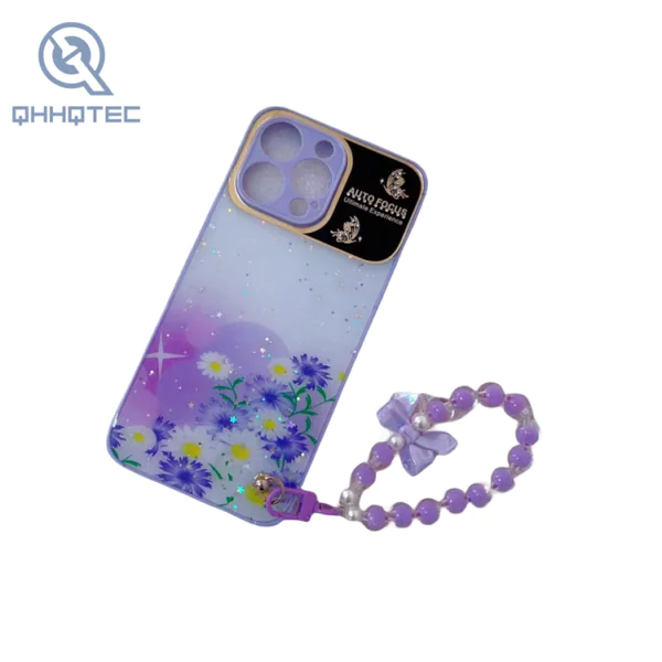 large window with butterfly bracelet glitter phone cases for iphone