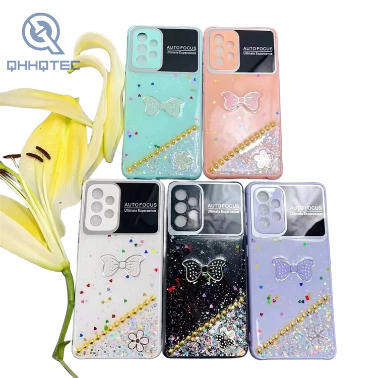 large window butterfly knot glitter phone cases for iphone