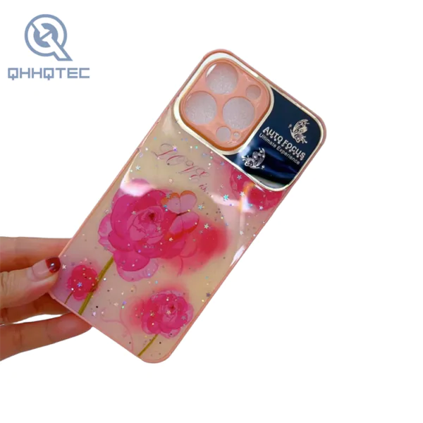 big window rose glitter phone cases for iphone