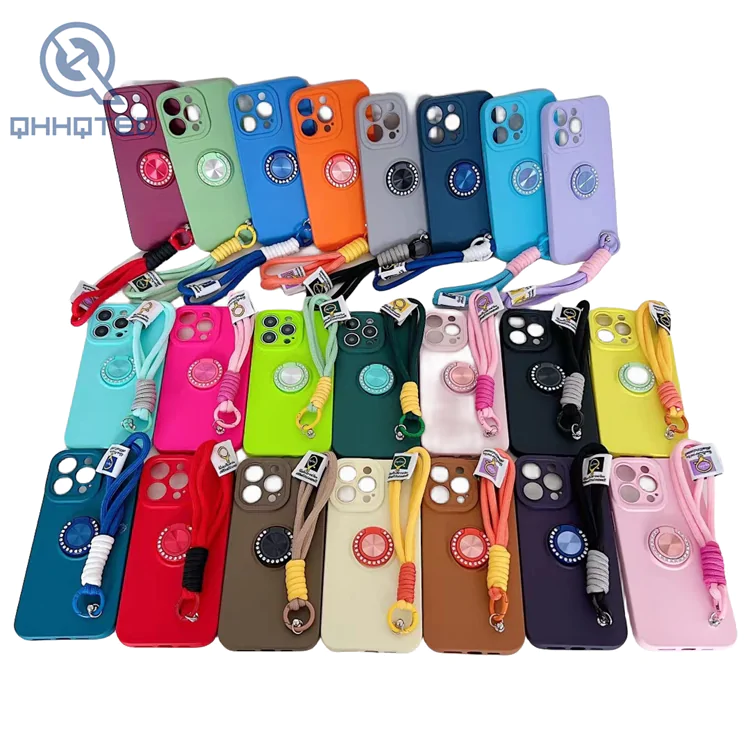pure color phone case with stable handing bracket