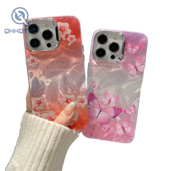 pink rose pattern phone case for iphone 14