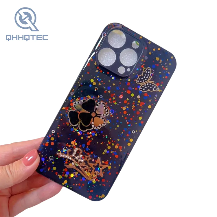 colorful fragment glitter phone cases for iphone 14 pro