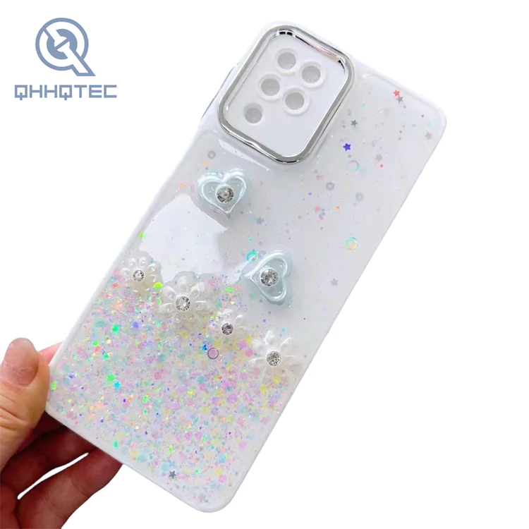 love heart flower diamond glitter phone cases for iphone