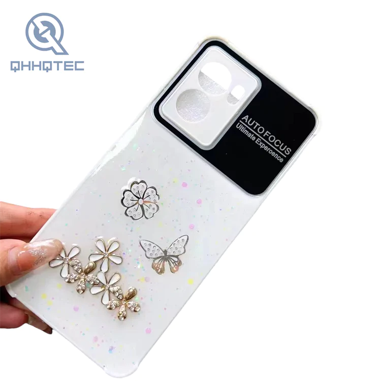 butterfly flower colorful fragment glitter phone cases for samsung