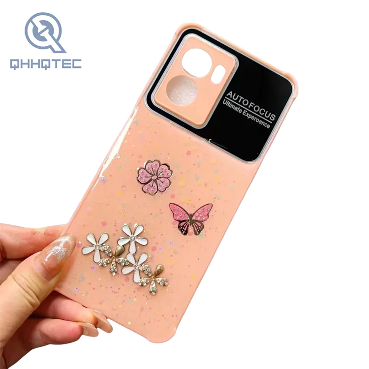 butterfly flower colorful fragment glitter phone cases for samsung