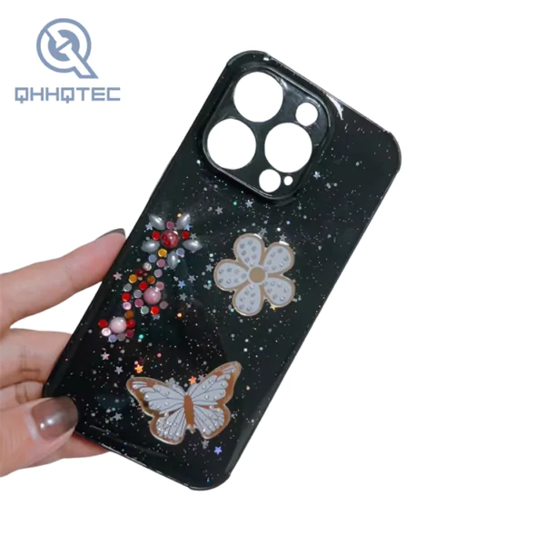 bow tie ins style decoration hello pattern glittter sequin cases (复制)