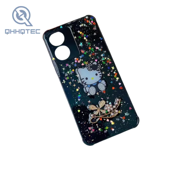 hello kitty glitter decoration phone cases for samsung