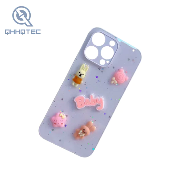 cute 3d rabbit with baby words pattern dripping case