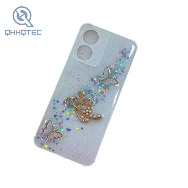 3d butterfly with pearl phone case for iphone series