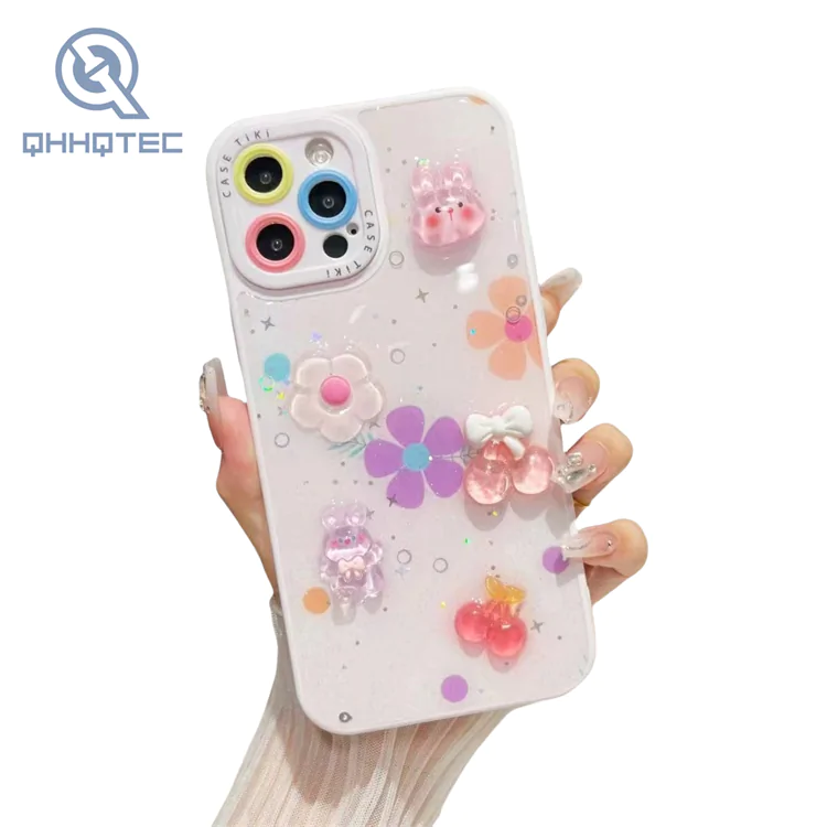 hint colorful patterns with decoration girl phone case