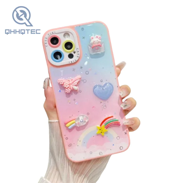 hint colorful patterns with decoration girl phone case