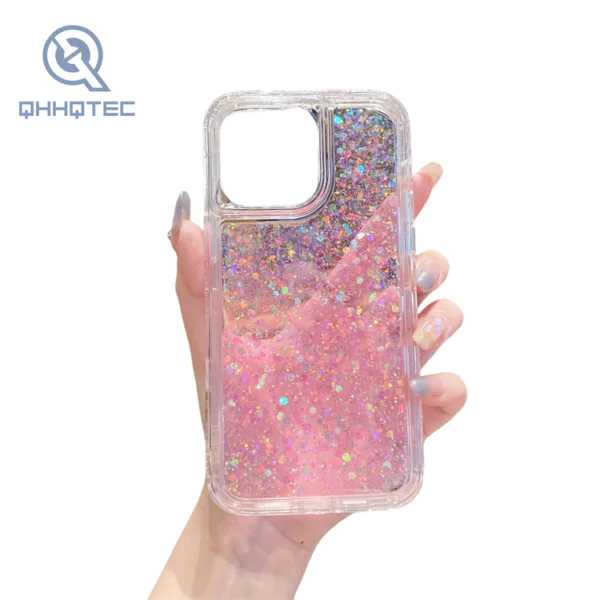 transparent sequin shining phone cases for iphone