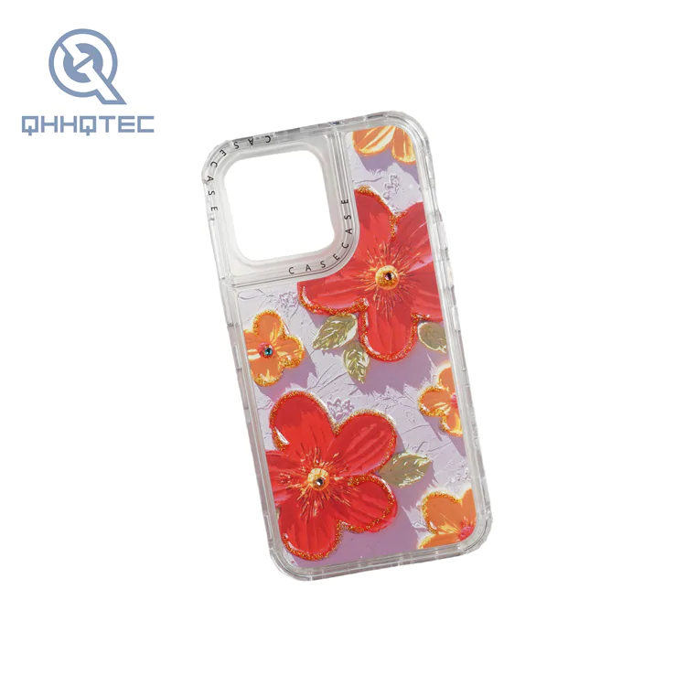 spring theme partial painting patterns dripping phone case