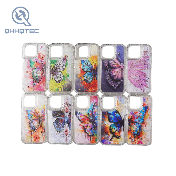 butterflies theme painting dripping beautiful cases