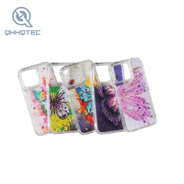 stereoscopic vision butterflies theme painting dripping cases