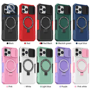 solid color phone case with ring buckle for iphone 13 pro