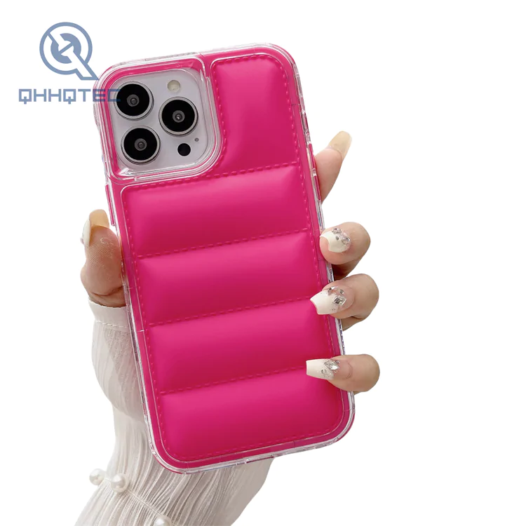 hot sale 3 in 1 downjacket cell phone case for iphone 16