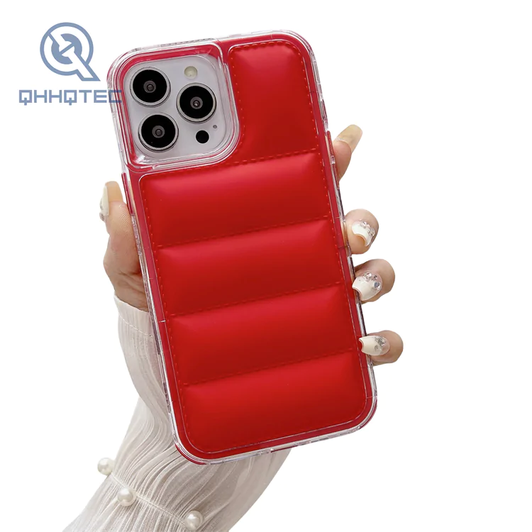 hot sale 3 in 1 downjacket cell phone case for iphone 16