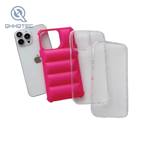 hot sale 3 in 1 downjacket cell phone case for iphone 16