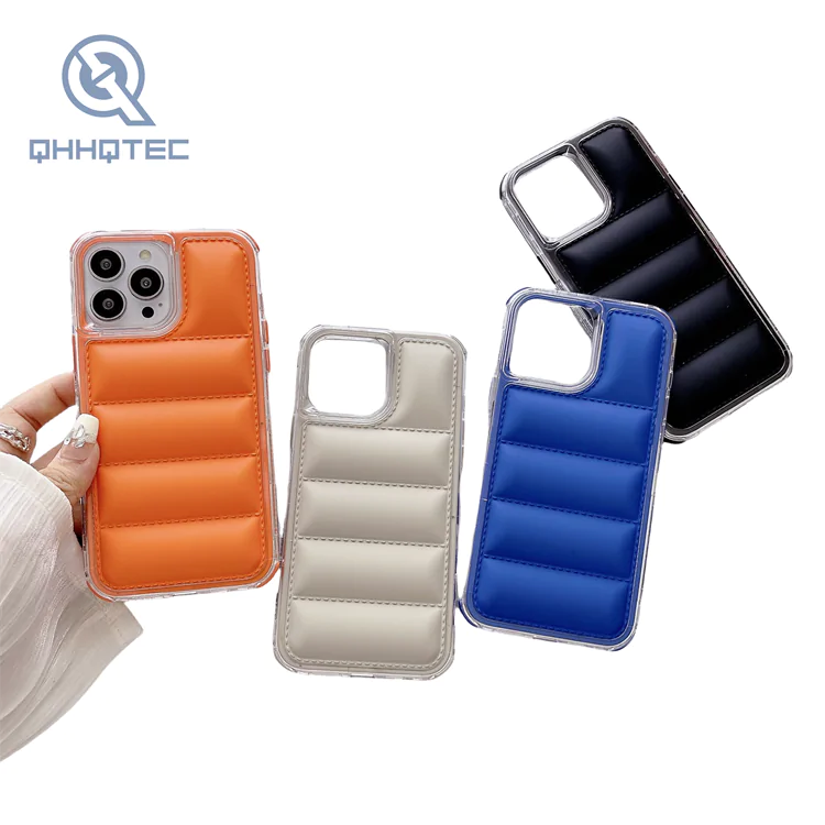hot sale 3 in 1 downjacket cell phone case for iphone 16