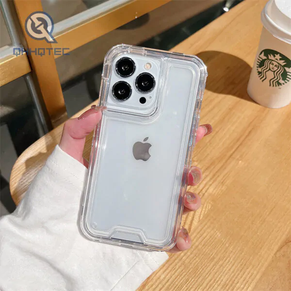 three in one white transparent phone case for iphone 13