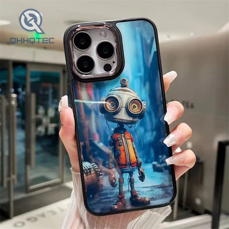 2 in 1 painted phone case for iphone 15 pro