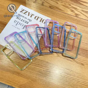 colorful frame transparent 3 in 1 phone case