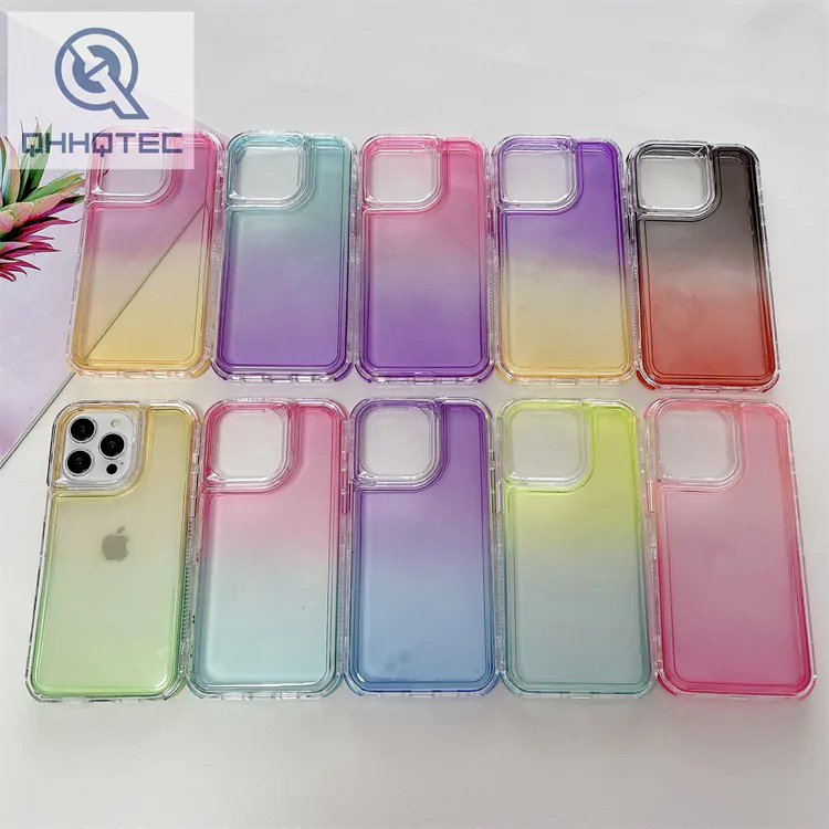 three in one gradient phone case