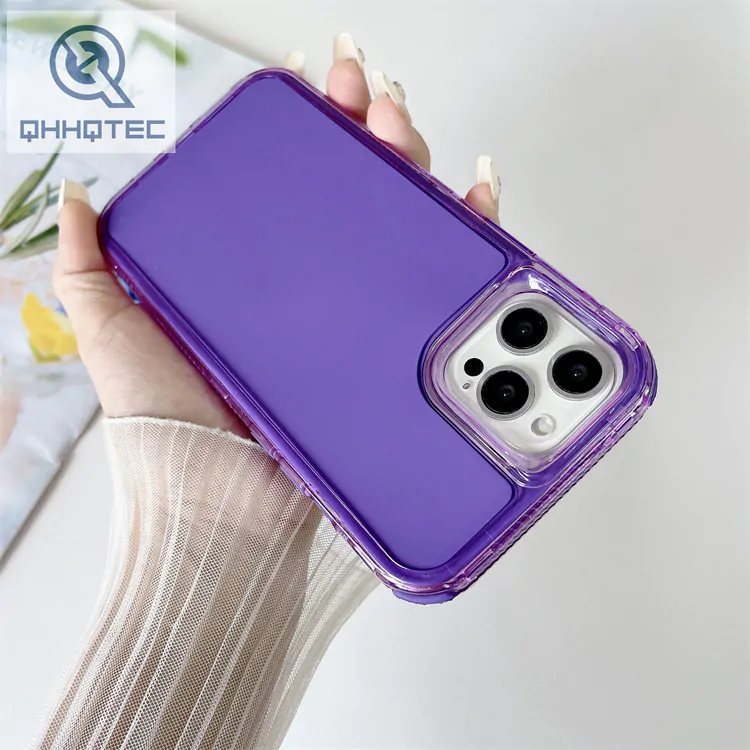 pure color 3 in 1 phone cases for iphone