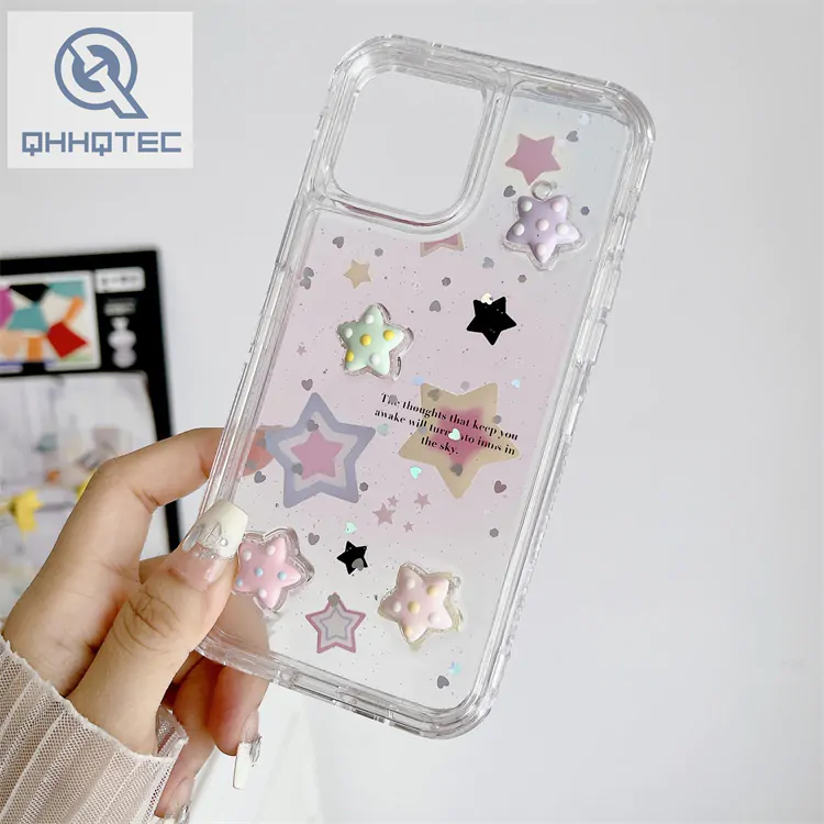 flower butterfly phone case 3 in 1 painted drip gel transparent cute accessories