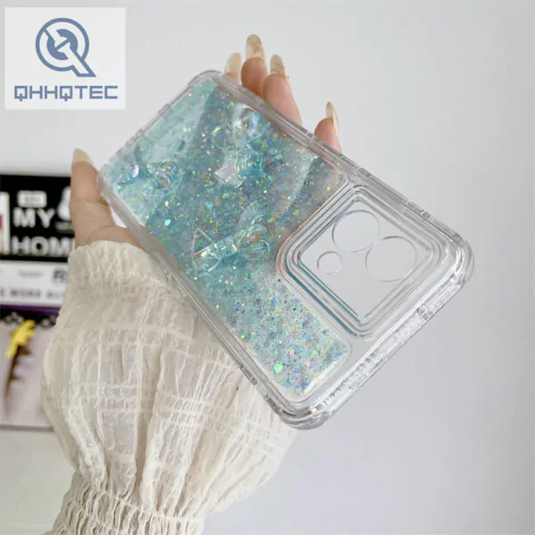 dropped crystal bow phone case