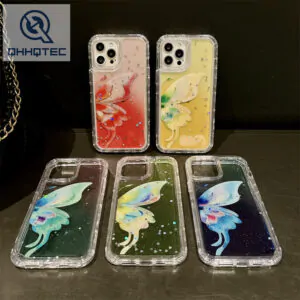 3 in 1 colorful butterfly dripping case