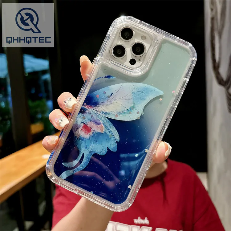 3 in 1 colorful butterfly dripping case