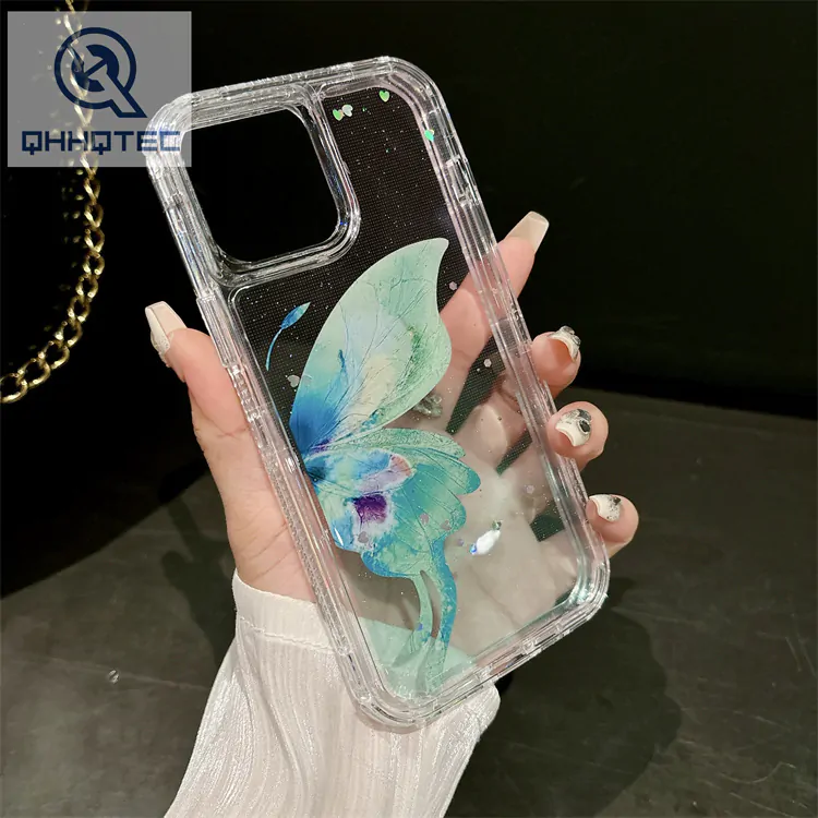 3 in 1 colorful butterfly dripping case