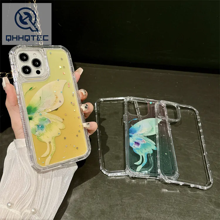 3 in 1 colorful butterfly dripping case