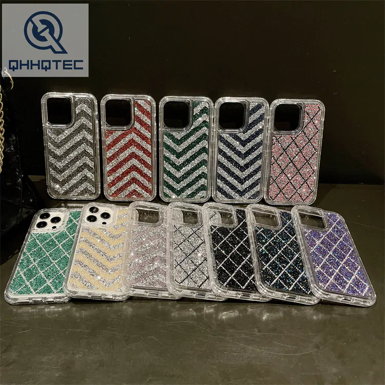 three in one hot diamond phone case