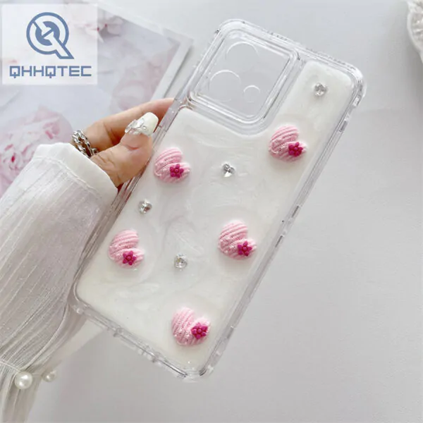 drip glue pearl powder phone case