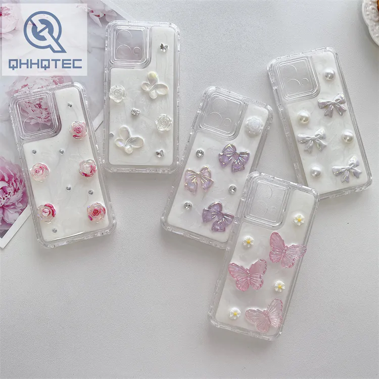 drip glue pearl powder phone case
