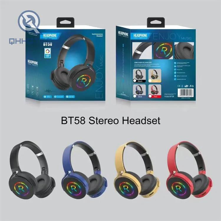 bt58 stereo headset bluetooth wireless beats earphones
