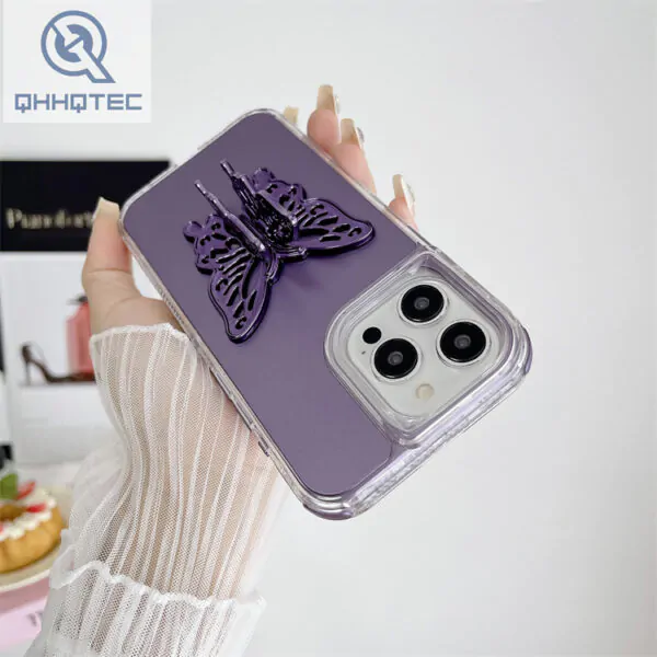 3 in 1 design tpu+pc material butterfly phone case