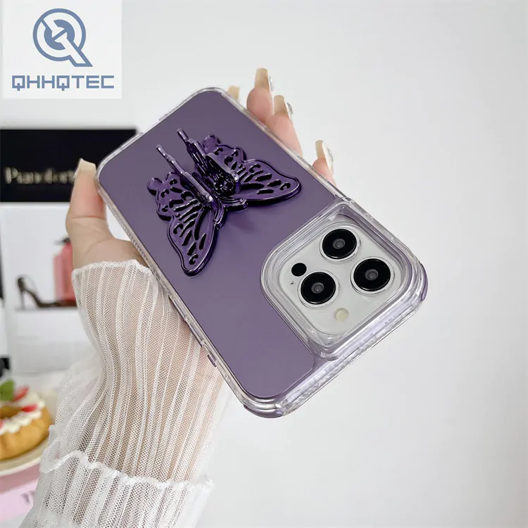 3 in 1 design tpu+pc material butterfly phone case