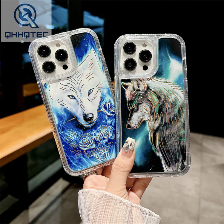 super cool pattern phone case 3 in 1 design tpu+pc material