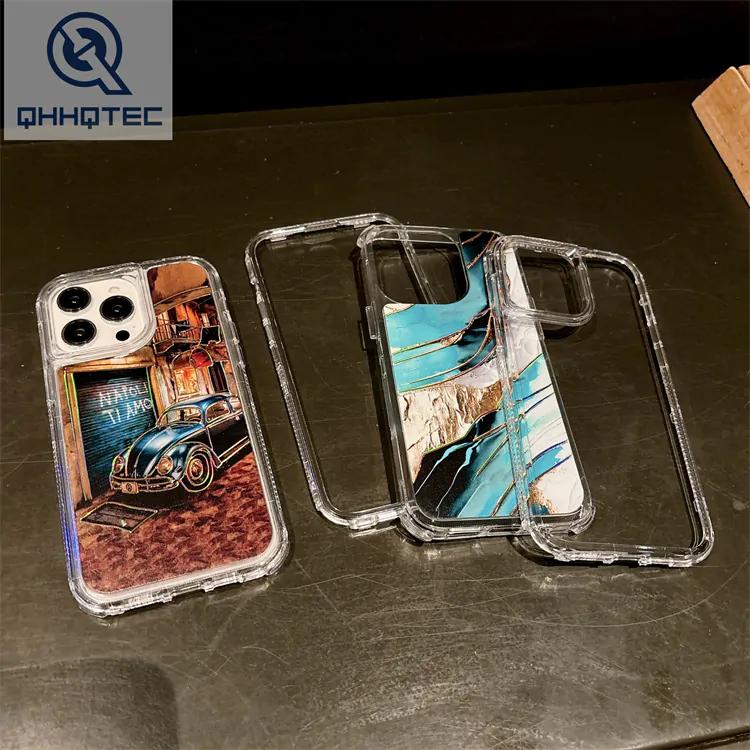 super cool pattern phone case 3 in 1 design tpu+pc material