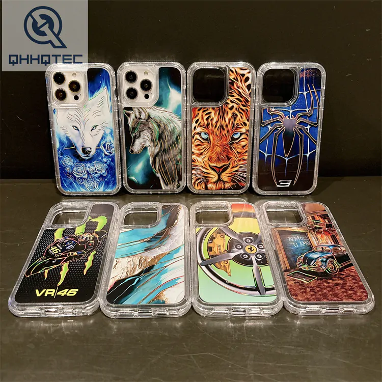 super cool pattern phone case 3 in 1 design tpu+pc material