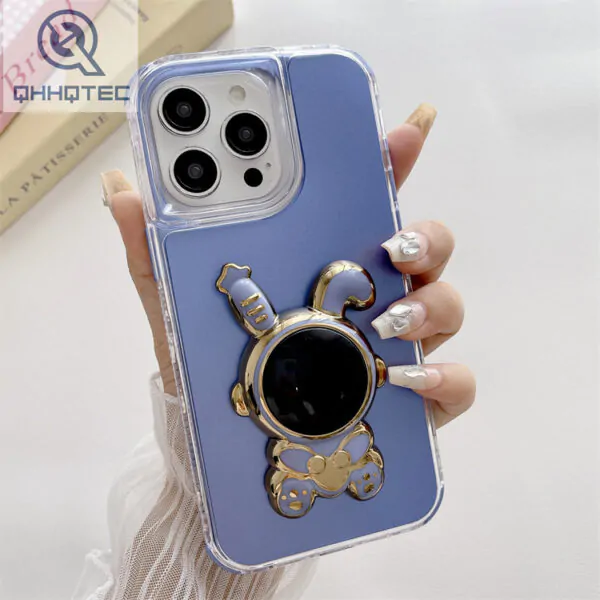 3d astronaut bunny 3 in 1 design phone case