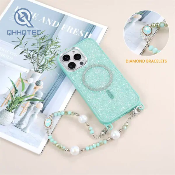glitter magsafe case with len bracket