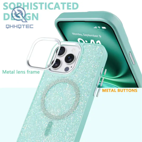 glitter magsafe case with len bracket