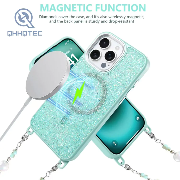 glitter magsafe case with len bracket