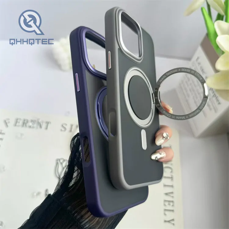 metal electroplated 360 stand iphone16 pro case