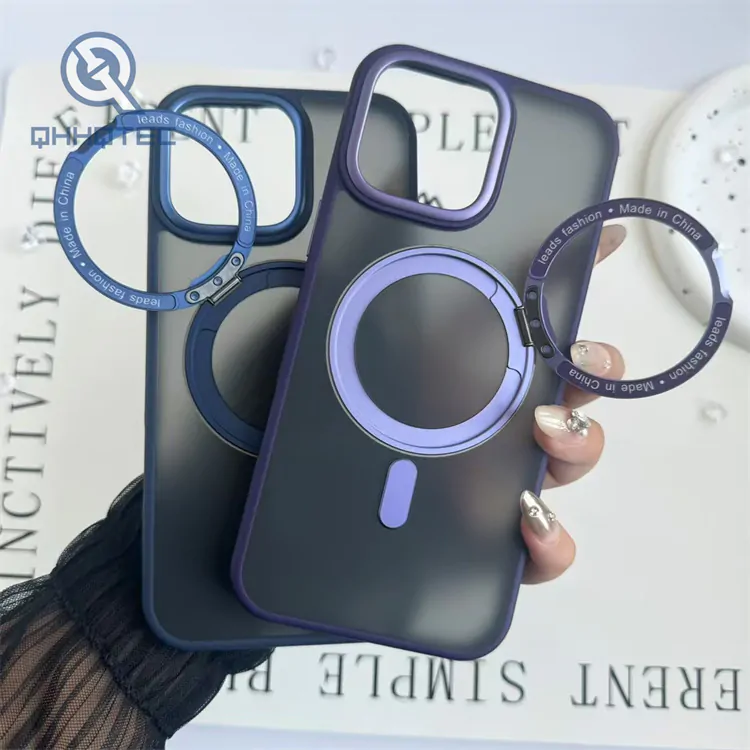 metal electroplated 360 stand iphone16 pro case
